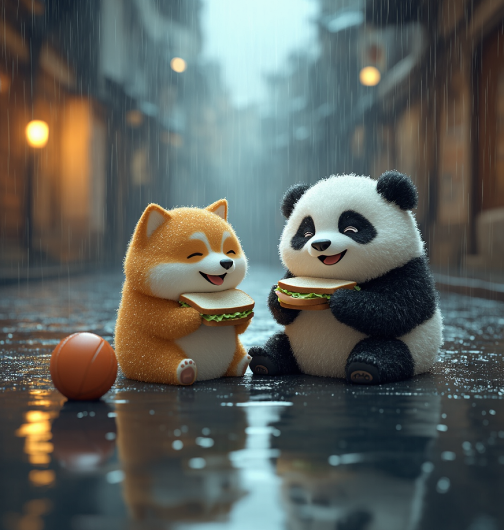 3x4_A_3D_designed_shiba_dog_and_pand 3x4_A_3D_designed_shiba_dog_and_pand